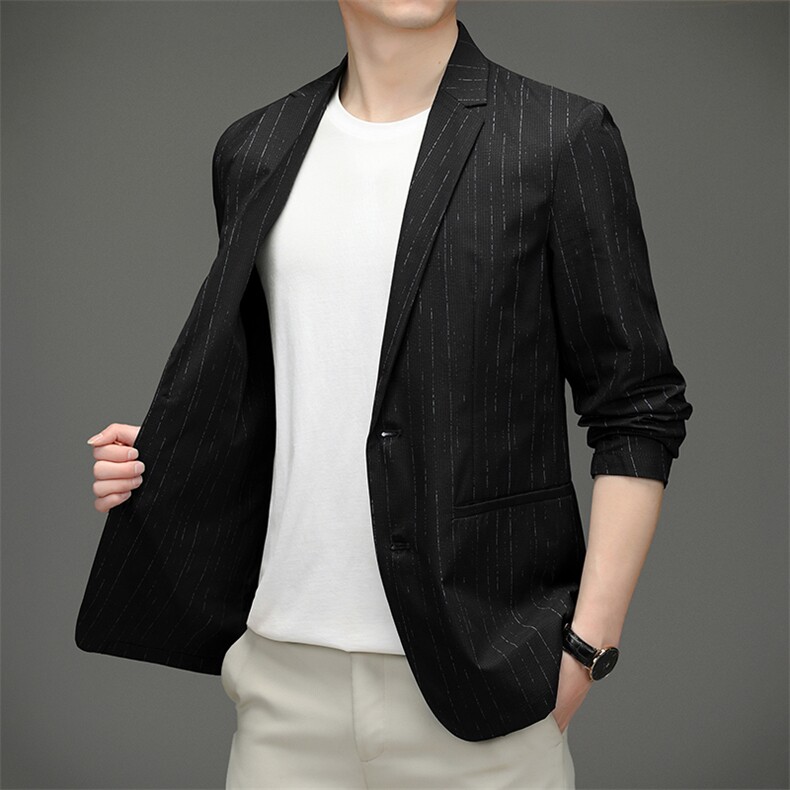 上衣单排扣2023年翻领口袋长袖春季中老年时尚西服SL8212,男装西服,钱塘6003（原4033）