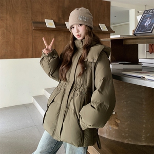 新款2C273-1016-P255-K398 超好看学生工装军绿色羽绒服 50绒图片
