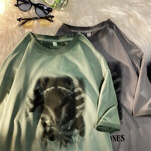 夏季港风新款短袖潮牌时尚宽松男士冰丝T恤短袖上衣TC3125-P33图片