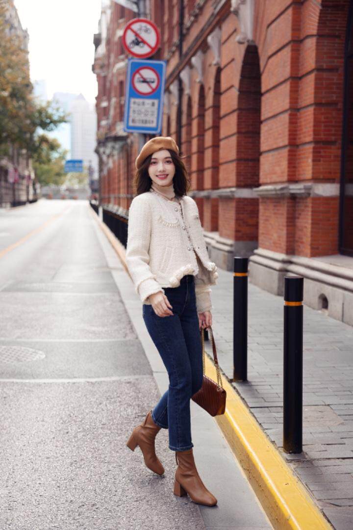 毛料小香风羽绒服（90绒），女装羽绒服，卡西姆