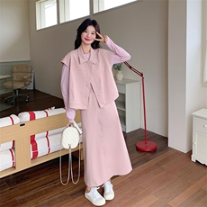 【】2025春季新款粉色休闲时尚三件套装2C037252P185K258，女装套装/套裙，2C037