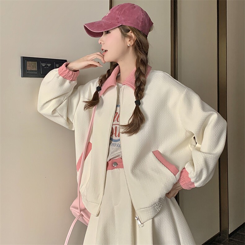 韩版棒球服上衣半身裙两件套女春秋季2025新款甜酷风外套减龄套装图片