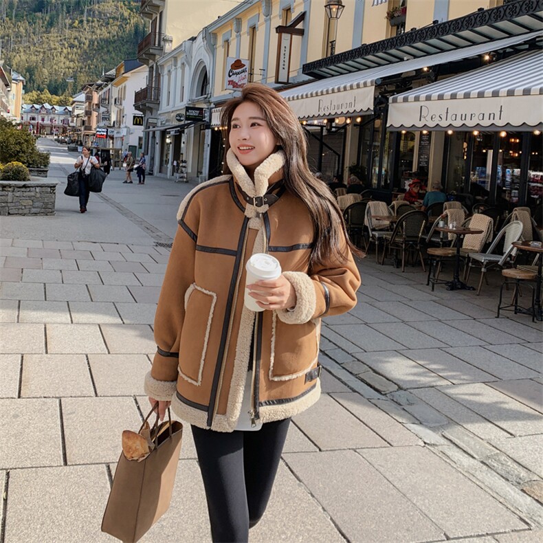 数据流量25年冬装新款皮毛一体火焰复合外套女182A-8523P195K288，女装皮草，浙宝182A