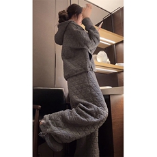 女秋冬减龄棉服宽松卫衣两件套洋气潮，女装套装/套裙，江南
