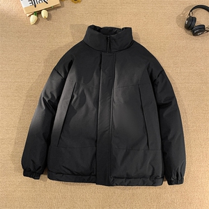现货美式高街休闲夹克冬季立领纯色三防户外工装加厚棉服外套图片