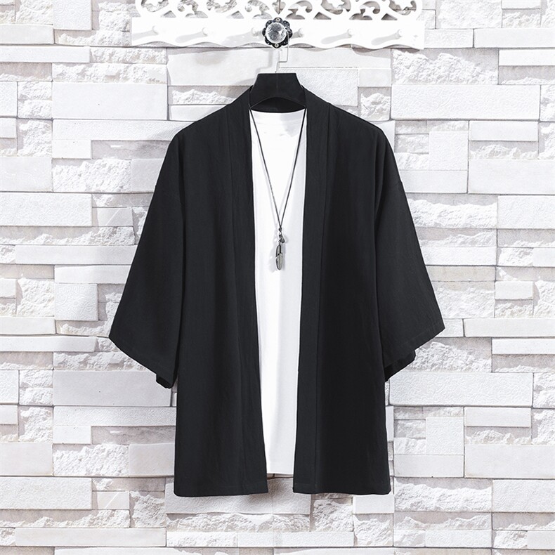 夏季风棉麻防晒服日系七分袖风衣披风男防晒服A203-666特p25，男装防晒衣，星座815（原A203）