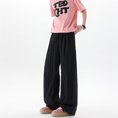 8XL-M多巴胺冰丝垂感慵懒山本裤男夏拖地裤子阔腿休闲裤KZ051P30，男装休闲裤，电商B312