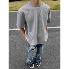 【有货】DT2803-特P35姝姬刺绣暗纹短袖t恤男女夏季新中式风，男装T恤，星座603-2