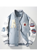 美式棒球服宽松潮流痞帅加绒加厚立领夹克A436-22129加棉-P80，男装夹克，电商A436