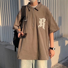复古POLO衫上衣高街POLO刺绣短袖HT81P32，男装Polo衫，星座1116-2