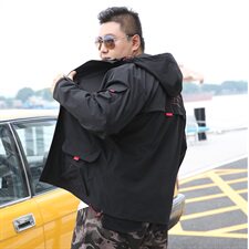 M-9XL男连帽工装夹克外套5032-1_1906(M-4XLP705XL-9XLP80)，男装夹克，星座1516-1