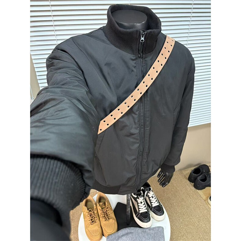 美式cleanfit廓型立领棒球棉服飞行夹克棉衣短款外套男MY6688/P80,男装夹克,电商基地A086