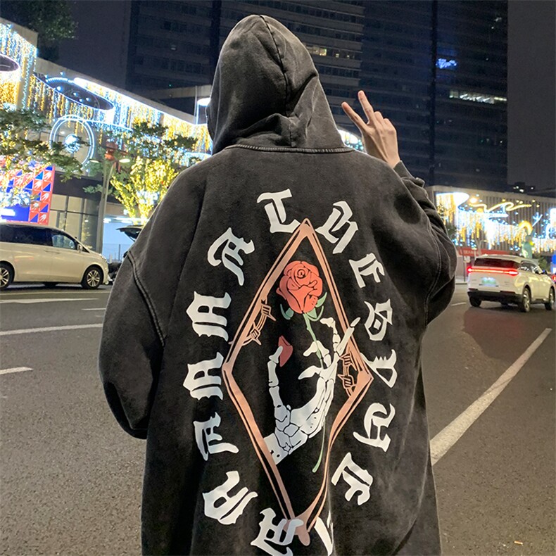 抖音供货、重磅加绒450克水洗高街欧美美式卫衣D223A-SX2212-P70,男装卫衣,电商019-1