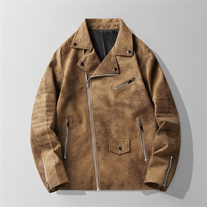 JK897-P100轻熟风机车皮衣外套男秋冬韩版西装领休闲pu皮夹克潮图片
