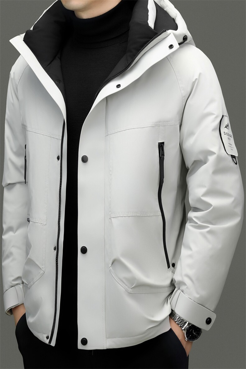 HYD82026新款冬季男士鸭绒羽绒服连帽保暖外套修身大衣,男装羽绒服,电商B360