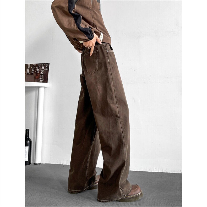 阔腿牛仔裤新款高腰显瘦宽松直筒垂感拖地裤N05113-P45,男装牛仔裤,星座308B-1