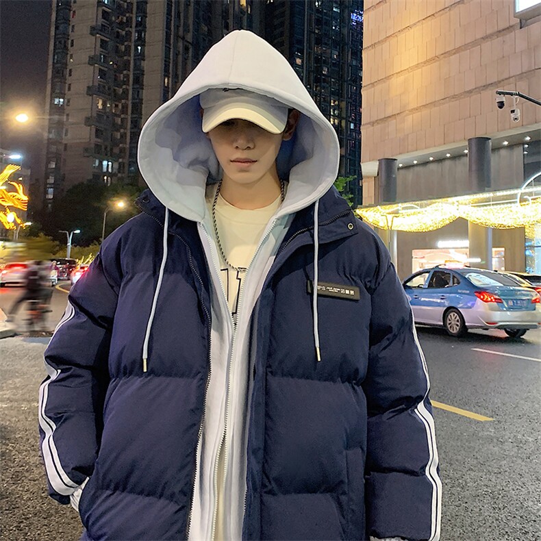 港风夜景潮牌新款织带连帽棉服潮流保暖棉衣M082-P100控139,男装棉衣,星座717