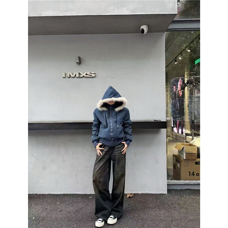 冬季战马座山雕夹克棉服男女加厚保暖宽松美式帆布解构可拆帽棉服,男装夹克,星座1210-1