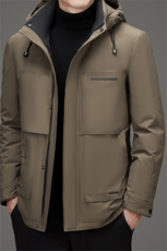 新标90白鸭绒中老年羽绒服外套男中年背部加绒羽绒服外套，男装羽绒服，钱塘723