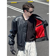 欧货pu皮外套男2025冬新款洋气机车服夹克港风上衣W6817-P65，男装夹克，星座412-3