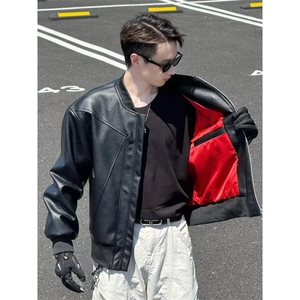 欧货pu皮外套男2025冬新款洋气机车服夹克港风上衣W6817-P65