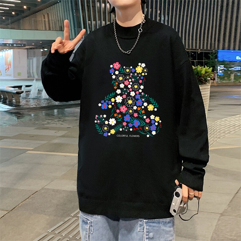 M18206-P45加绒款-P65半高领毛衣男士大码针织衫男毛线衣男，男装针织衫/毛衣，电商A040
