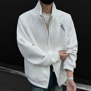刺绣立领卫衣男女春季宽松百搭开衫外套双拉链夹克上衣WYW62 P48图片