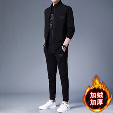 中老年运动套装男士春秋季休闲服中年人爸爸印花卫衣三件套，男装休闲套装，电商B212（原钱塘6029）