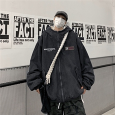 羊羔绒棉服男冬季加厚美式高街水洗加绒牛仔外套潮牌连帽棉衣夹克，男装棉衣，电商B210