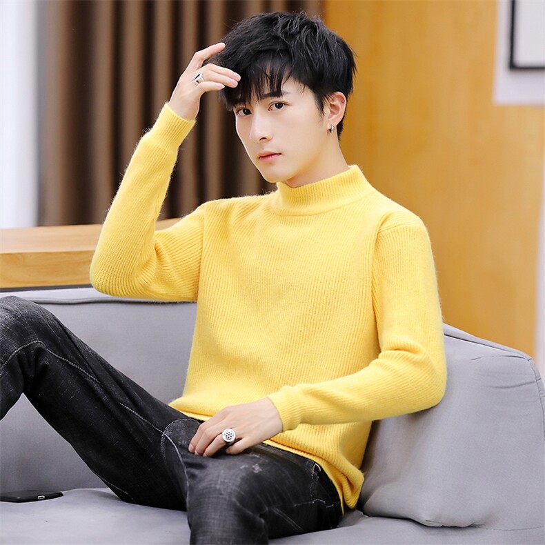 家乐6805秋冬季纯色半高领毛衣男士韩版宽松潮流个性毛线,男装针织衫/毛衣,电商D310（原电商305）