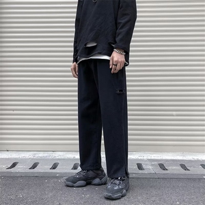 夏季休闲长裤男薄款大码潮牌直筒宽松港风裤子HG01P30图片