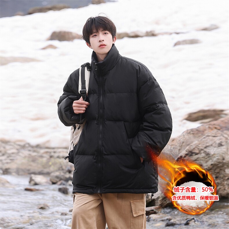 wassuphappy立领羽绒服男款冬季潮流户外加厚防寒白鸭绒休闲外套,男装羽绒服,星座109