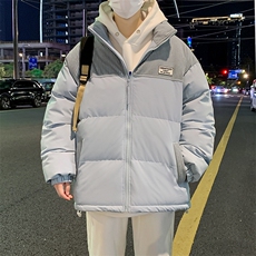 冬季青少年灯芯绒立领拼接外套休闲百搭面包服棉服5302-P78，男装棉衣，电商B306