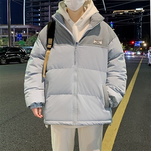 冬季青少年灯芯绒立领拼接外套休闲百搭面包服棉服5302-P78图片