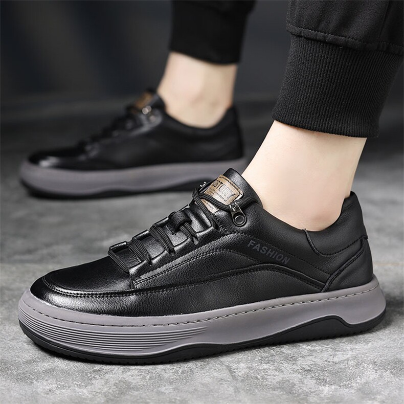 男鞋潮鞋夏季新款真皮运动休闲鞋欧洲站板鞋男歪头舒适百搭小丑鞋,男鞋休闲鞋,电商A223