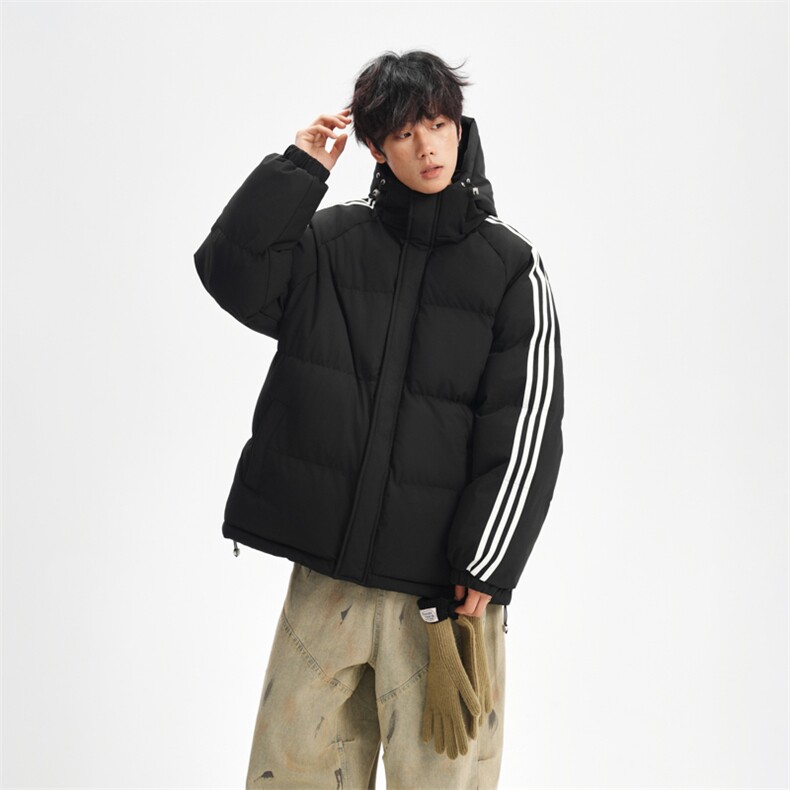 冬季潮流条纹五防立领加绒加厚棉衣情侣撞色棉服外套MY8899-p78,男装棉衣,星座610B-1