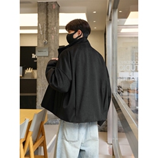 加棉加厚立领短款毛呢大衣美式拉链呢料夹克外套504-F29-P75控108，男装毛呢大衣，星座504
