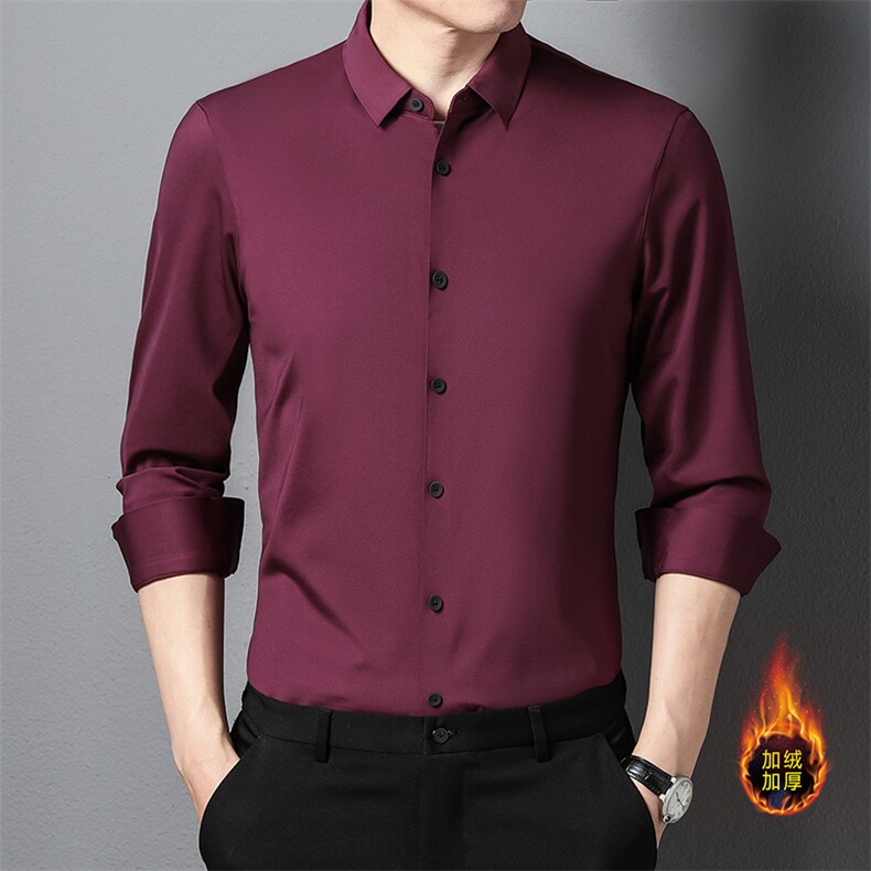 HA999钱塘2020-3中年男士商务休闲简约百搭秋季厚款衬衣P77，男装衬衫，钱塘207-3