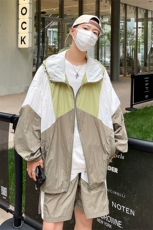 时尚连帽防晒套装男夏季运动风拼色防晒衣夹克XZ514-2-1607-P98，男装防晒衣，星座514-2(原B239)
