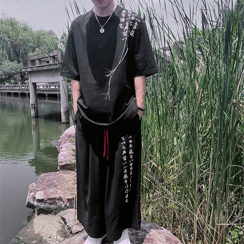 现货风大码男女款刺绣文艺T恤短袖T062-P35-控58,男装T恤,电商A021