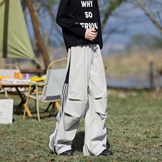 8XL-M春夏侧边拉链裤子大码伞兵裤美式高街冲锋运动裤KZ1951/P58，男装休闲裤，电商B238