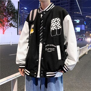 男长袖潮流宽松棒球领简约克莱因蓝夹克春季新款棒球服J3118P70，男装夹克，星座1116-2