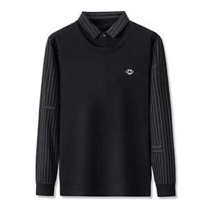 YZ-D829男式2023秋季新款长袖T恤男韩版假两件休闲男装体恤P63图片