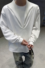 老钱风假两件春秋季轻薄男女混纺懒人休闲帅时尚宽松衬衫外套夹克，男装夹克，电商B319
