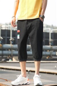 男士潮流牛仔7七分裤宽松夏季ins五分工装短裤百搭中裤子YD02图片