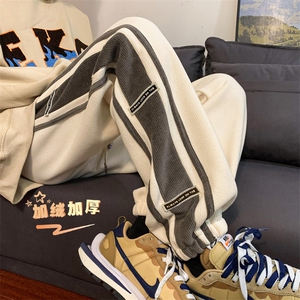 2024冬款重磅欧棉绒束脚休闲宽松撞色加绒裤313A-1-NK78-P65控78图片