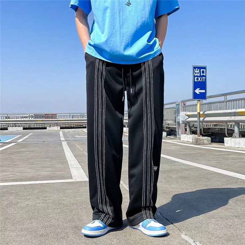 2022夏季美式hiphop条纹休闲运动裤男K924P30,男装休闲裤,星座1116-2