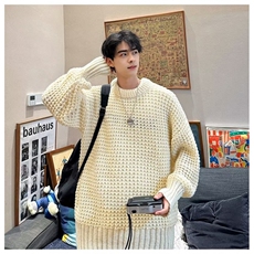 B303P52秋季拼色圆领毛衣男美式复古潮牌宽松，男装针织衫/毛衣，星座512-6