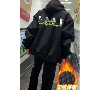 字母印花飞行员夹克男女春秋宽松百搭薄款棒球服外套 JB2118图片