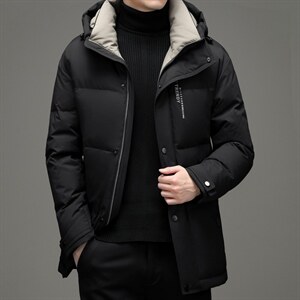 连帽羽绒服冬季男中长款中青年男士冬装外套上衣DFLDY8007-P310，男装羽绒服，电商B212（原钱塘6029）